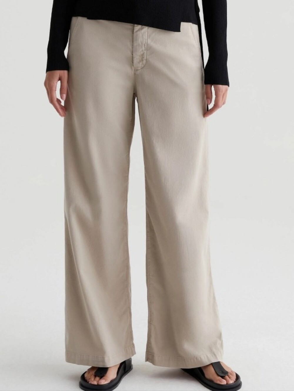 AG ADRIANO GOLDSCHMIED Caden Wide Leg Linen Cotton Pants Flax Size 30 NWT